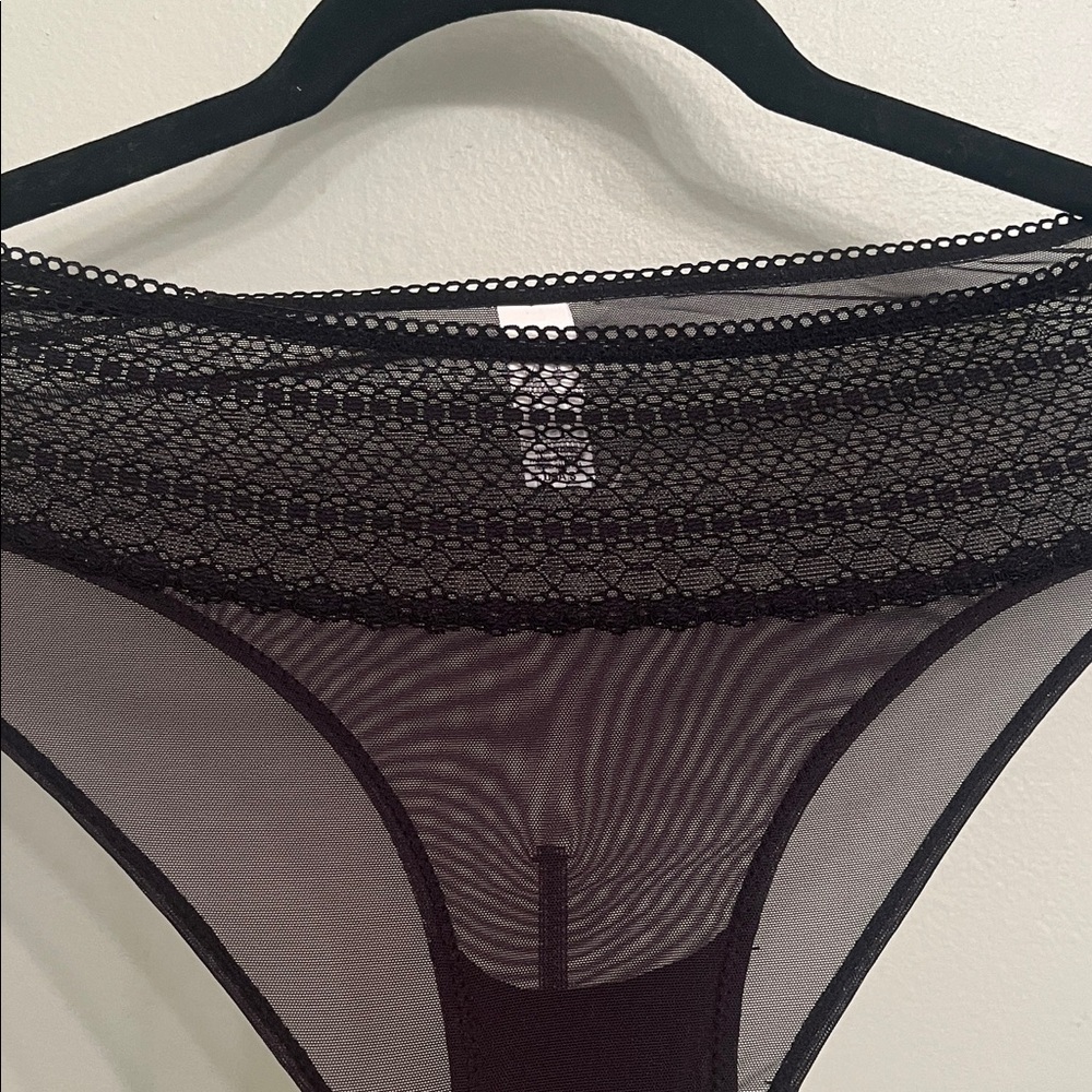 DKNY Black Sheer Lace Panties S NWOT